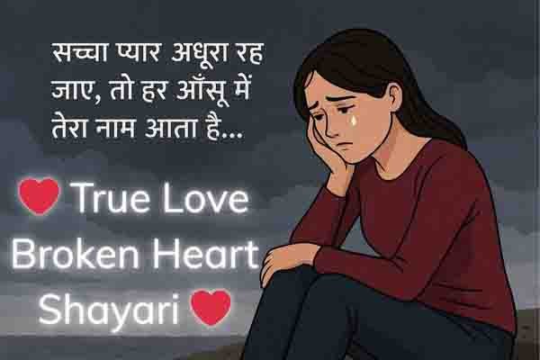 True Love Broken Heart Shayari in Hindi